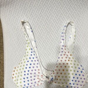 Roller Rabbit Disco Hearts Tie Front Bikini Top NWT size Medium